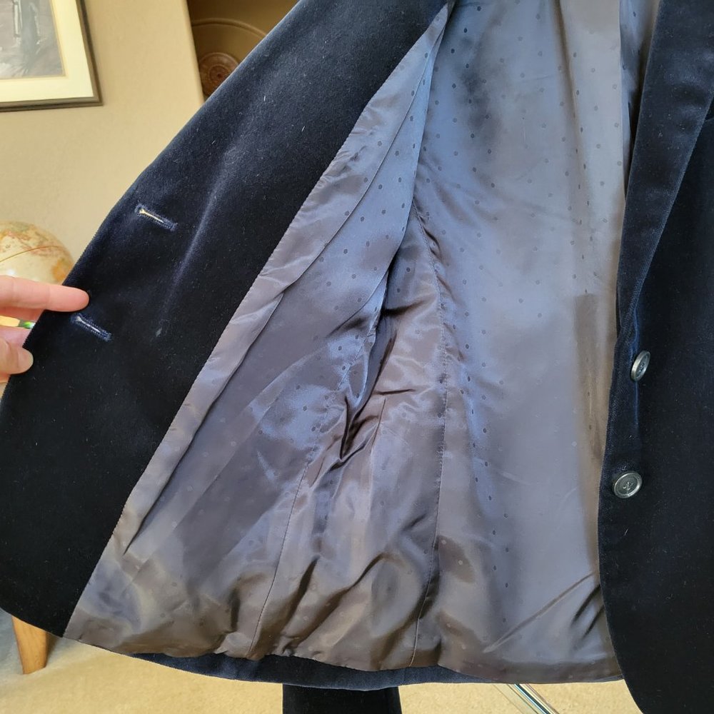 NWOT J. Crew Schoolboy Velvet Blazer INDIGO/MIDNIGHT BLUE 0 - Picture 7 of 9